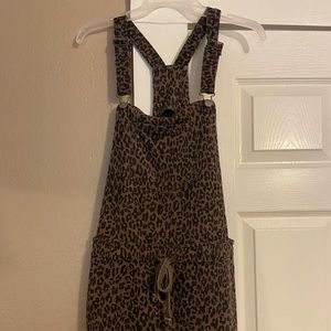 Cheetah print overalls